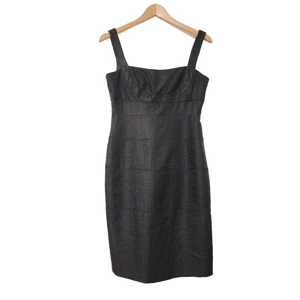 London Times Petites Womens 6P Black Sleeveless Cocktail Sheath Dress Lined EUC